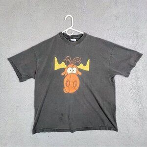 HANES VINTAGE TACO BELL BULLWINKLE T SHIRT BLACK SIZE XXL